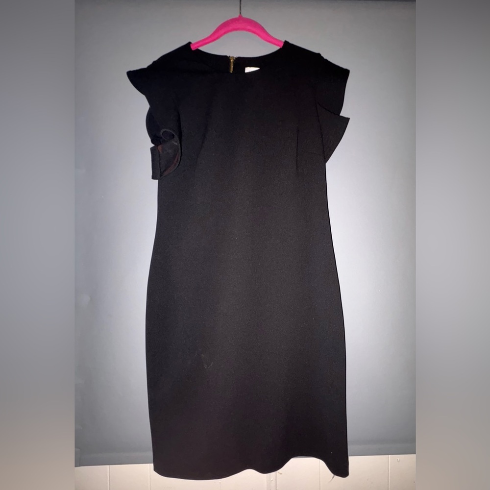Calvin Klein Black Asymmetrical Sheath Dress
